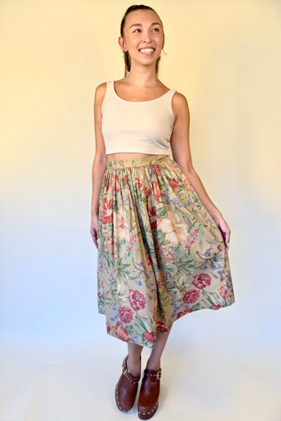 Vintage Multicolored Floral Skirt Selected By Ankh By Racquel