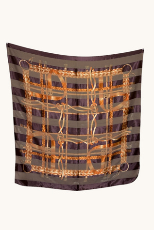 Женский шарф Ankh By Racquel Vintage Gold And Brown Large Graphic Scarf Selected By Ankh By Racquel, цвет: Коричневый — фото 1