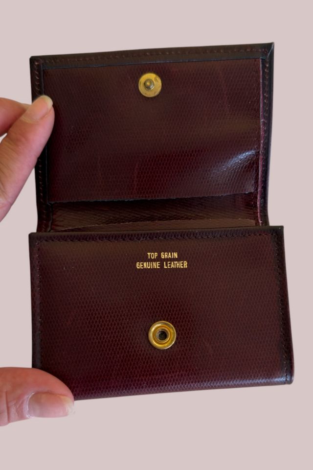 Vintage Small Maroon Leather Wallet Selected By Ankh By Racquel #1