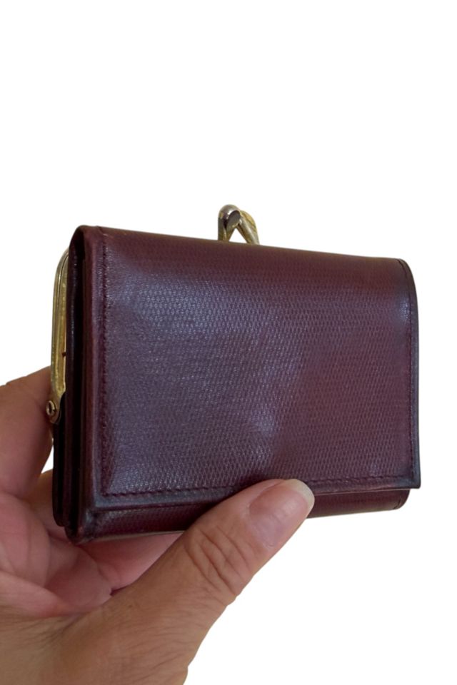 Vintage Small Maroon Leather Wallet Selected By Ankh By Racquel #2