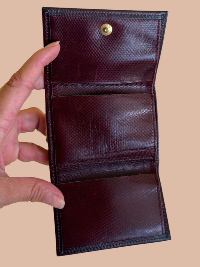 Vintage Small Maroon Leather Wallet Selected By Ankh By Racquel #3