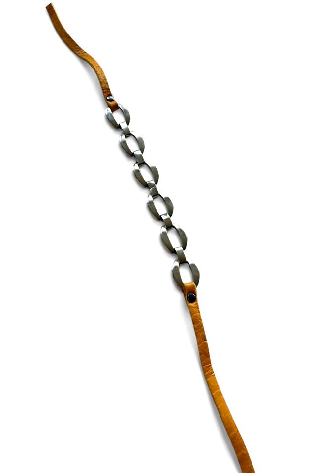 Vintage Chain And Leather Choker Selected By Ankh By Racquel #2