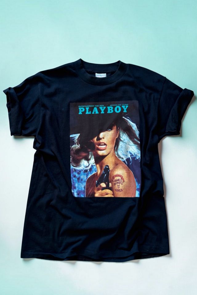 Vintage Black Oversized T-shirt With 1965 Playboy Cover Selected By Ankh By Racquel #2
