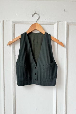 90s Karl Lagerfeld Pinstriped Logo Button Vest Selected By MARMALADE