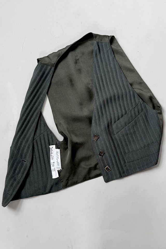 90s Karl Lagerfeld Pinstriped Logo Button Vest Selected By MARMALADE #2