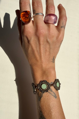 Scalloped Pendant Link Bracelet Selected by Wax Plant