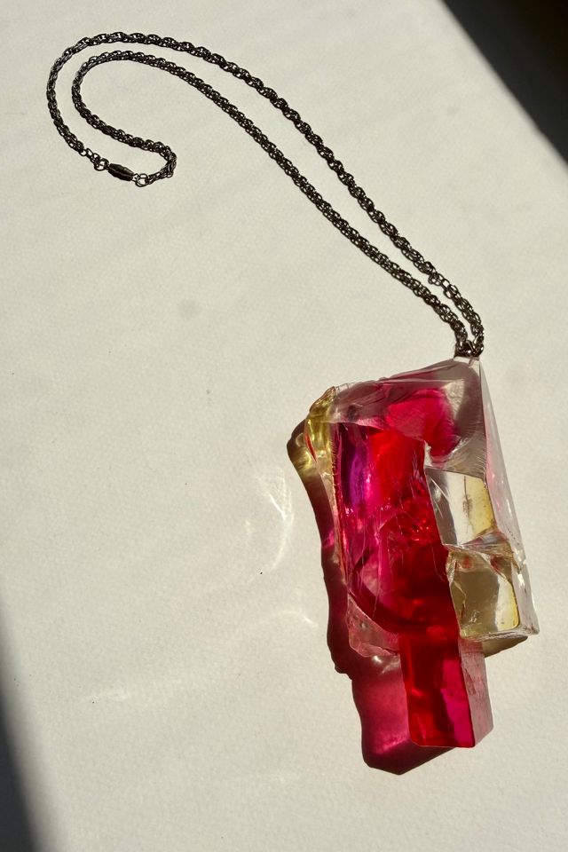 Asymmetrical Resin Pendant Necklace Selected by Wax Plant #3