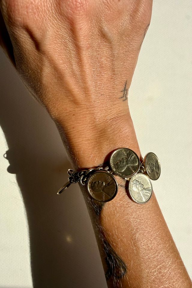 Silver Penny Charm Bracelet Selected by Wax Plant #1