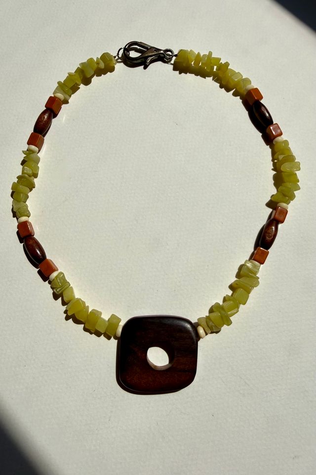 Wood Bead Pendant Necklace Selected by Wax Plant #2