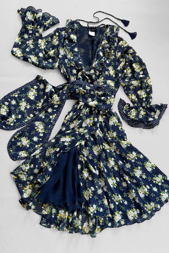 70s Diane Freis Vintage Boho Ruffle Dress Selected By MARMALADE #1