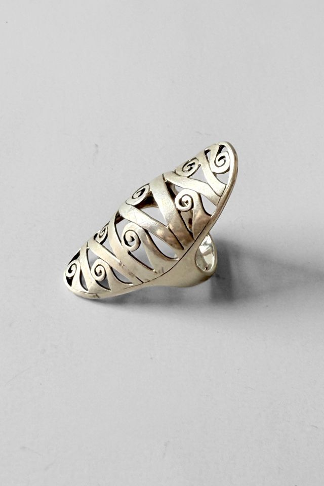 Vintage Sterling Silver Scroll Ring Selected By MARMALADE #2