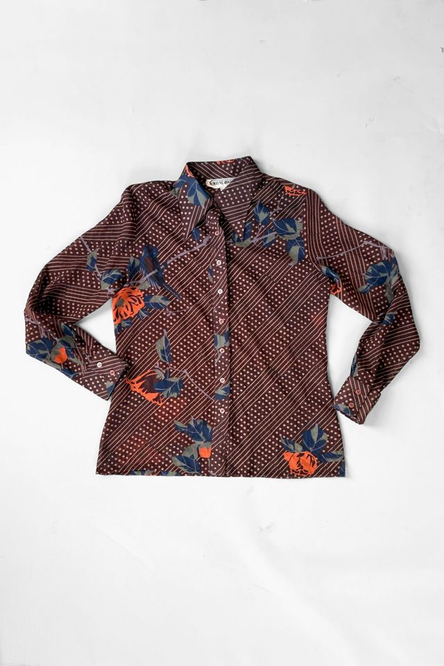 70s Wayne Rogers Dagger Collar Disco Blouse Selected By MARMALADE #2