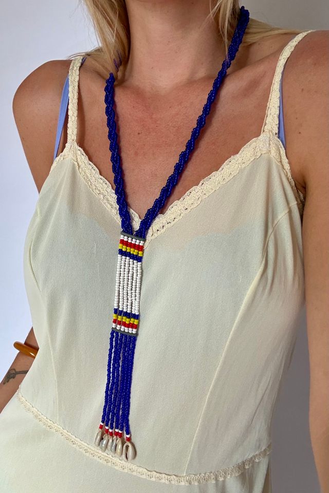 Blue Seed Bead Necklace Selected by Wax Plant #1