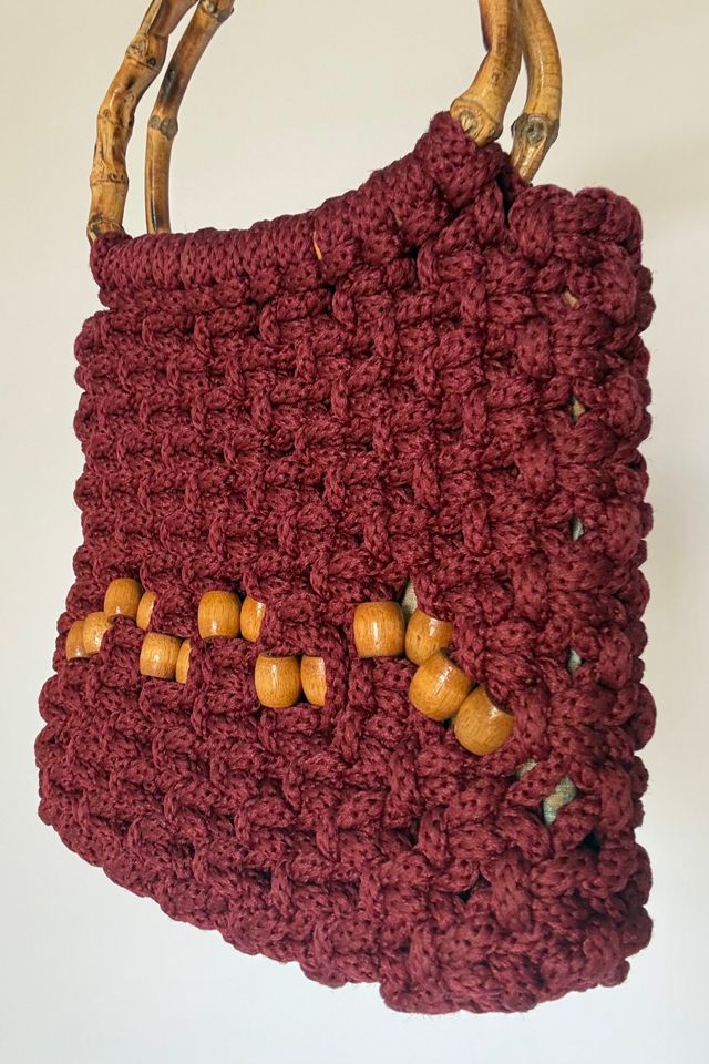 Burgundy Macrame Bag Selected by Wax Plant #1