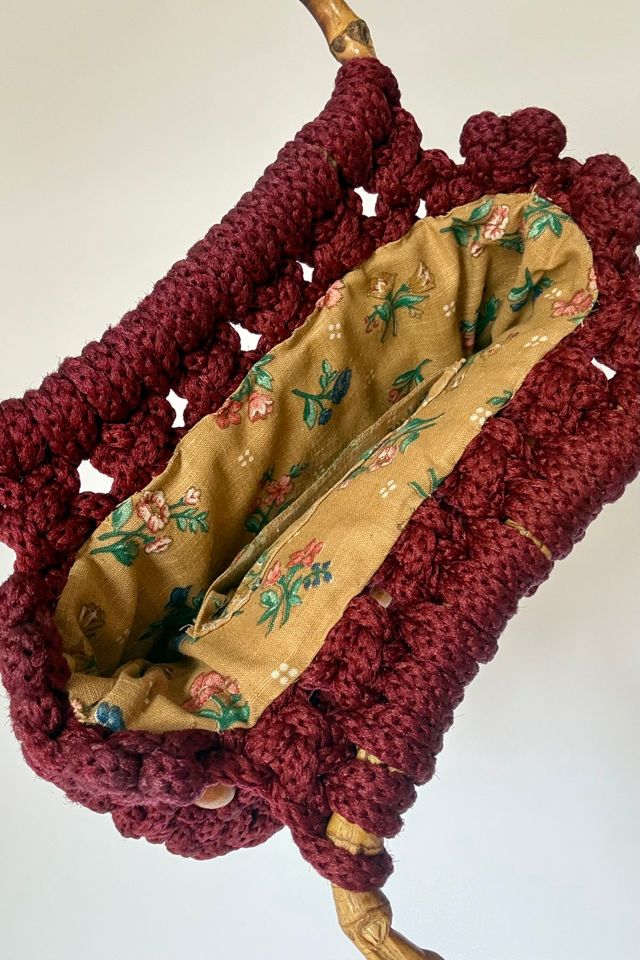 Burgundy Macrame Bag Selected by Wax Plant #3