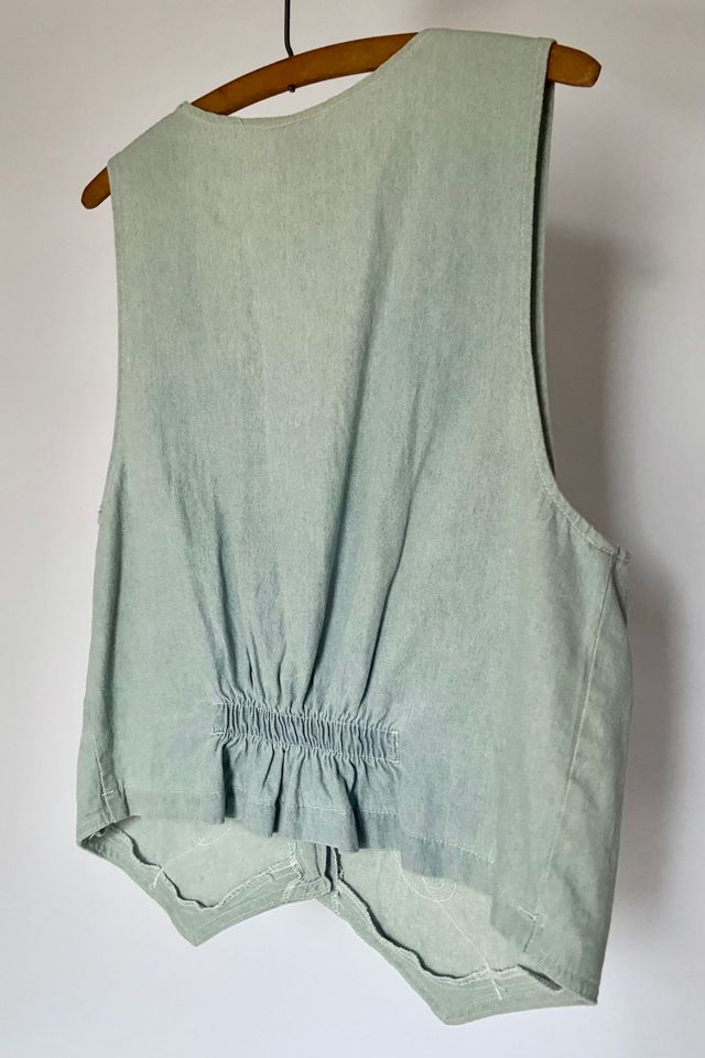 Vtg Denim Rhinestone Vest Selected by Wax Plant #2