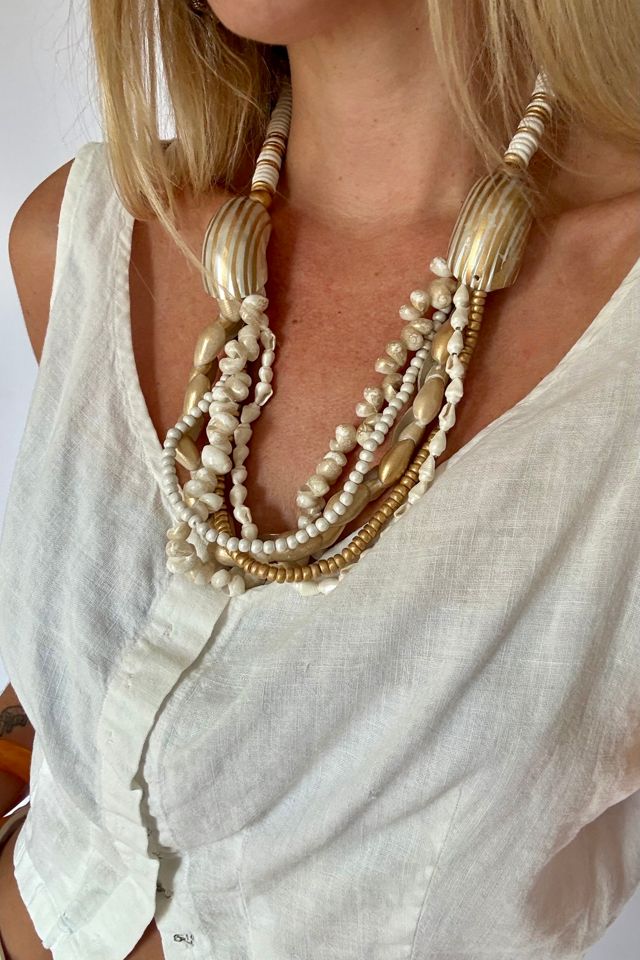 Beaded Boho Seashell Necklace Selected by Wax Plant #2