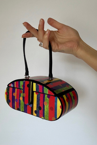 Vintage Striped Polka Dot Purse Selected by Wax Plant