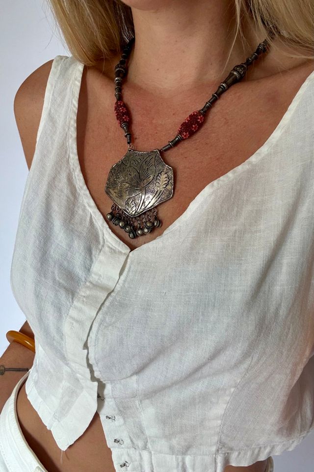 Silver Engraved Statement Necklace Selected by Wax Plant #1