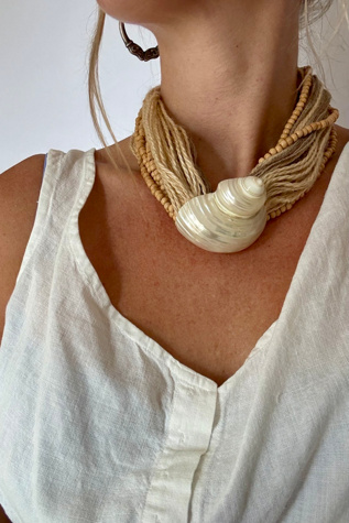 Statement Shell Necklace Selected by Wax Plant