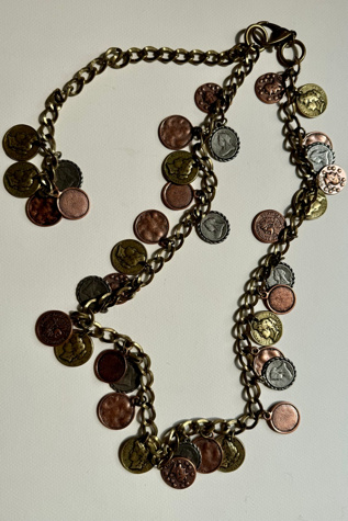 Vintage Coin Charm Chain Belt Selected by Wax Plant