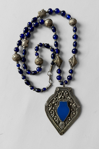 Vintage Glass Bead Amulet Necklace Selected By MARMALADE