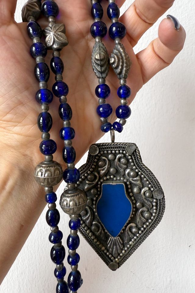 Vintage Glass Bead Amulet Necklace Selected By MARMALADE #1