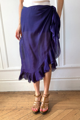 Silk Vintage Asymmetrical Ruffle Skirt Selected By MARMALADE