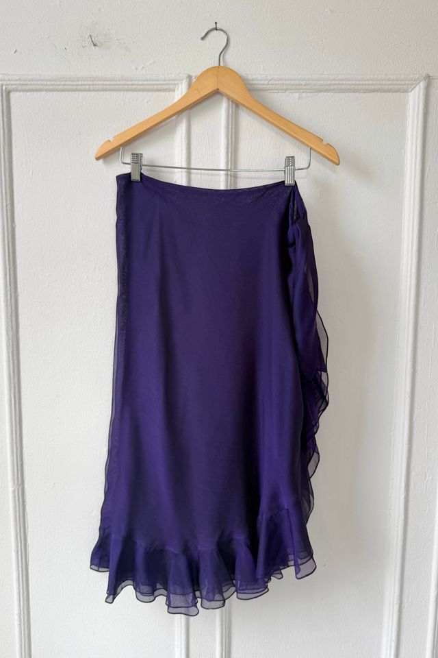 Silk Vintage Asymmetrical Ruffle Skirt Selected By MARMALADE #3