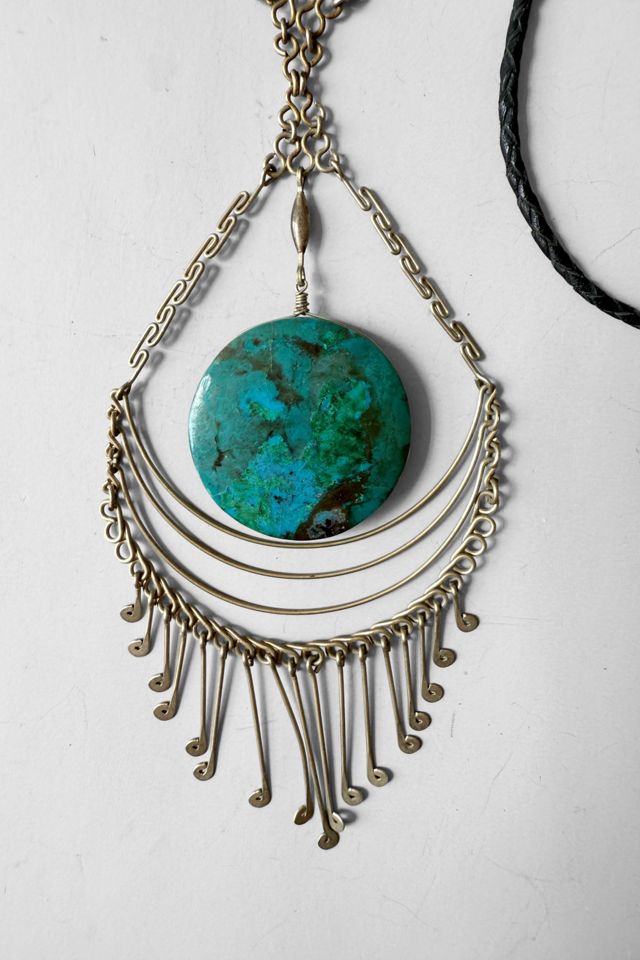 Vintage Artisanal Turquoise Fringe Necklace Selected By MARMALADE #1