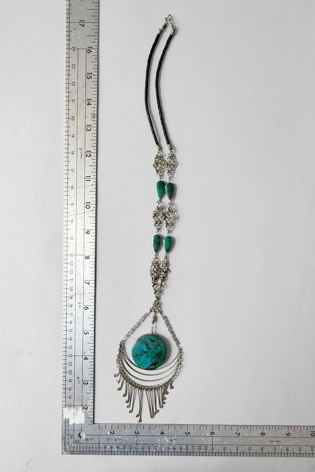 Vintage Artisanal Turquoise Fringe Necklace Selected By MARMALADE #3