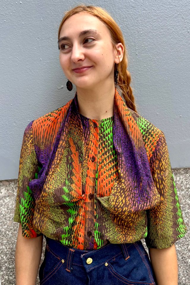 Vintage 90’s Missoni Silk Print Blouse Selected by Nomad Vintage #2