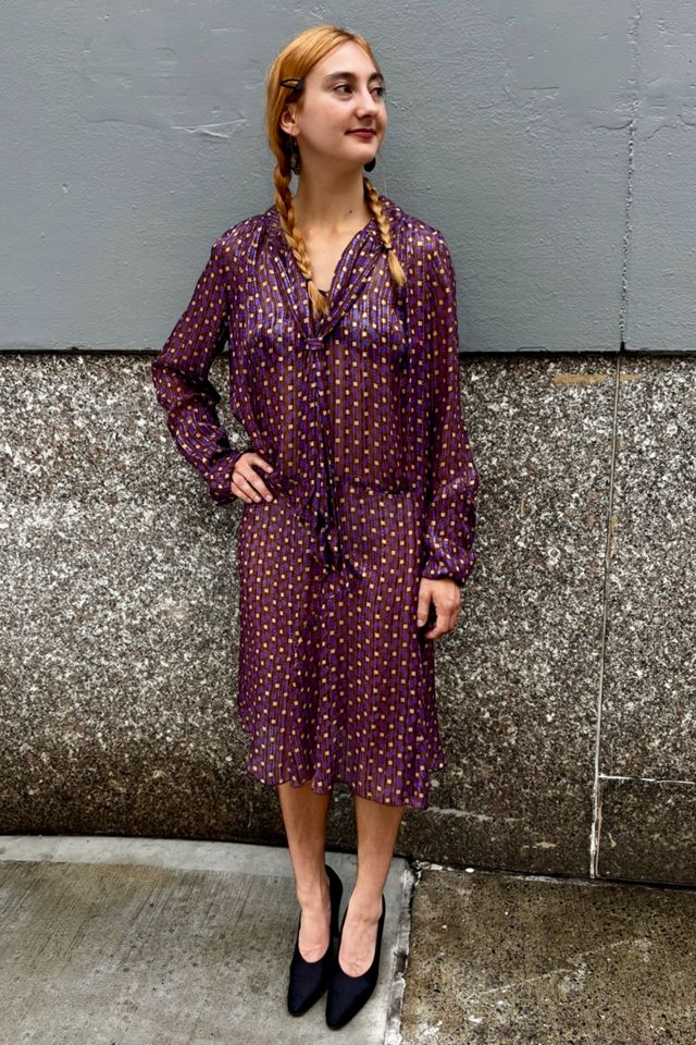 2003 Anna Sui Silk Print Runway Dress Selected by Nomad Vintage #2