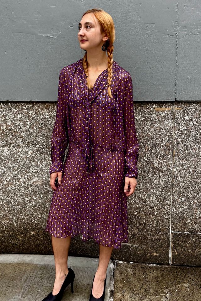 2003 Anna Sui Silk Print Runway Dress Selected by Nomad Vintage #3