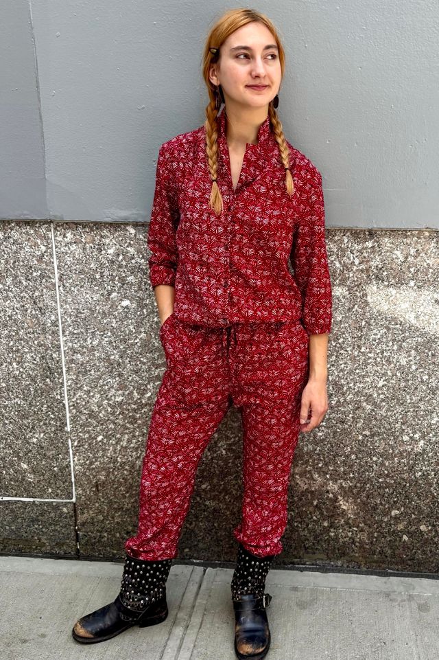 Vintage Boho Print Red Jumpsuit Selected by Nomad Vintage #1