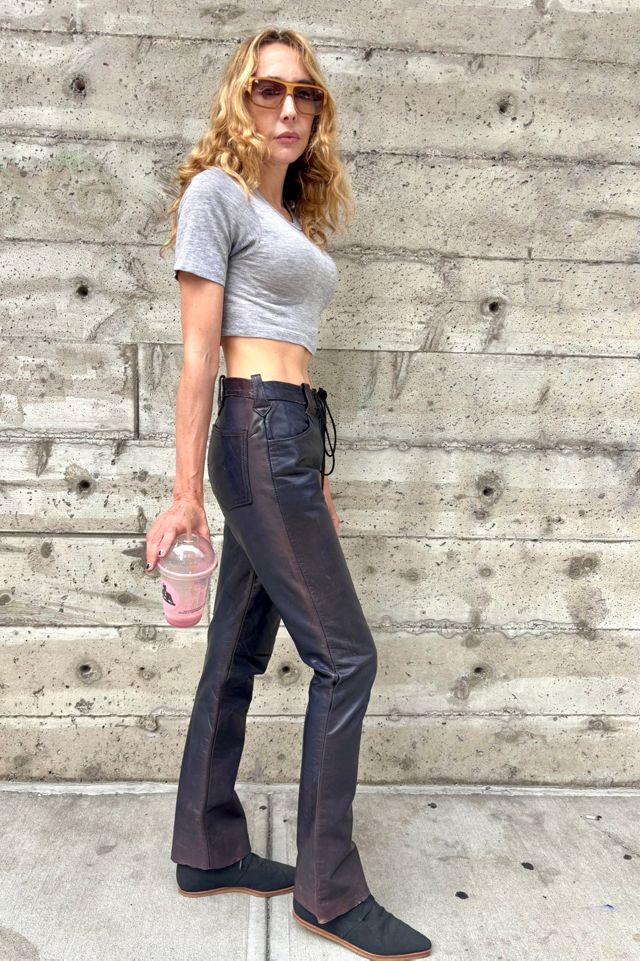 Vintage East West Leather Lace Up Pants Selected by Nomad Vintage #2