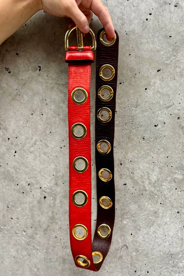 1980’s Leather Statement Circle Ring Belt Selected by Nomad Vintage #1