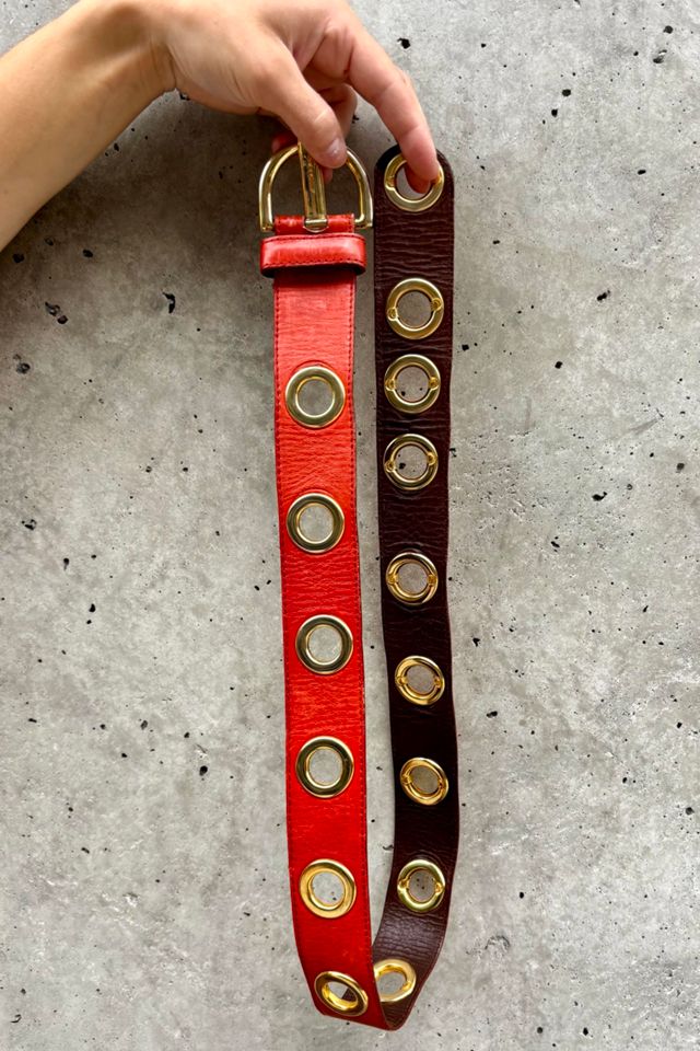 1980’s Leather Statement Circle Ring Belt Selected by Nomad Vintage #3