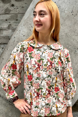 Vintage Floral Print Puff Sleeve Blouse Selected by Nomad Vintage