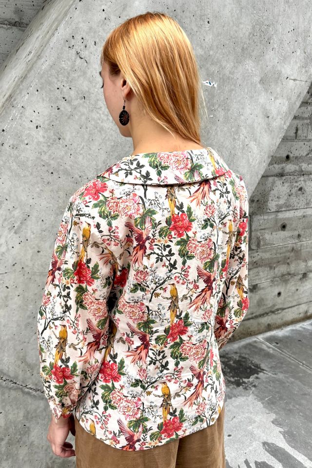 Vintage Floral Print Puff Sleeve Blouse Selected by Nomad Vintage #1