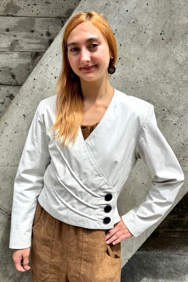 1980’s White Leather Jacket Selected by Nomad Vintage #2