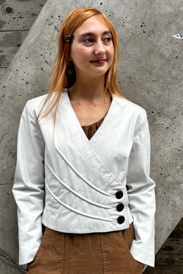 1980’s White Leather Jacket Selected by Nomad Vintage #3