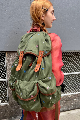Vintage Tsumori Chisato Embroidered Drawstring Backpack Selected by Nomad Vintage