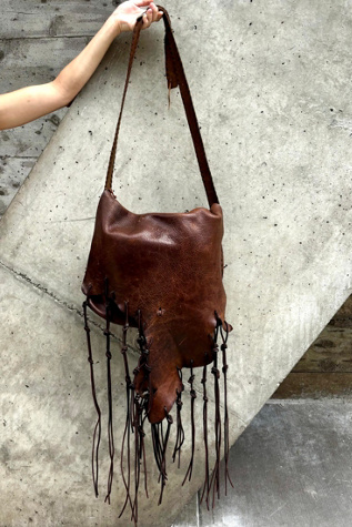 1970’s Buffalo Skin Handmade Leather Bag Selected by Nomad Vintage