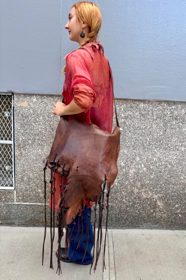 1970’s Buffalo Skin Handmade Leather Bag Selected by Nomad Vintage #1