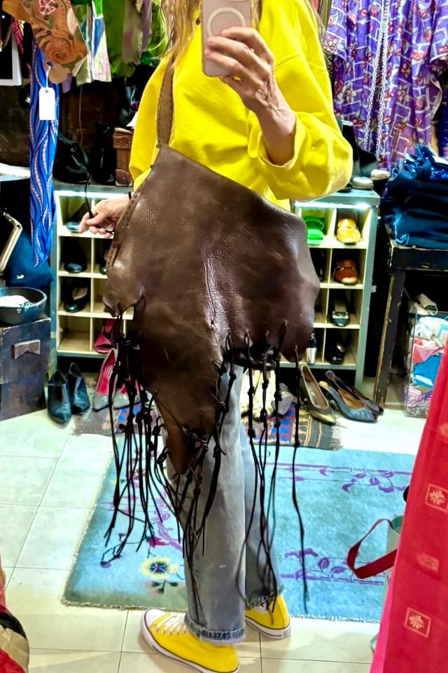 1970’s Buffalo Skin Handmade Leather Bag Selected by Nomad Vintage #3