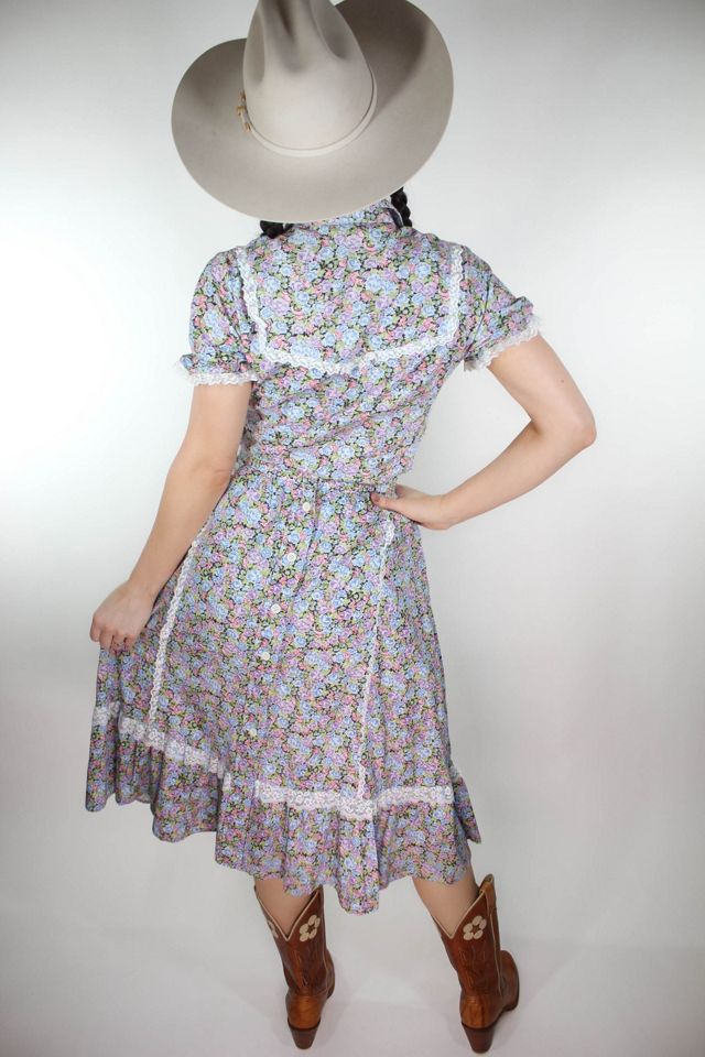1960s Western Floral Print Stage West Two Piece Prairie Skirt Set Selected By Moons + Junes Vintage #2