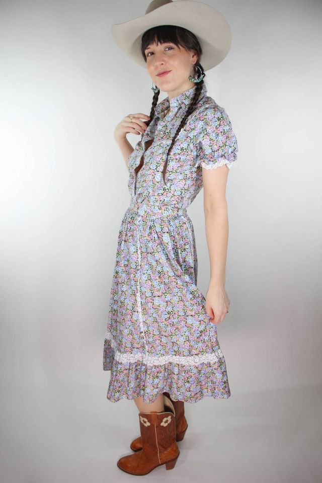 1960s Western Floral Print Stage West Two Piece Prairie Skirt Set Selected By Moons + Junes Vintage #3
