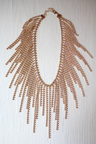 Western Rhinestone Fringe Statement Collar Necklace Selected By Moons + Junes Vintage