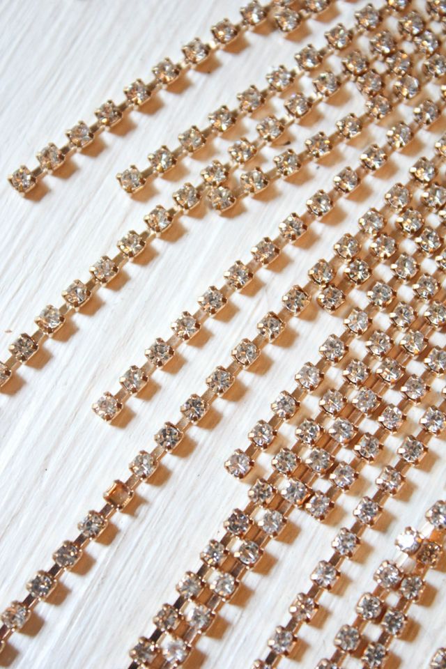 Western Rhinestone Fringe Statement Collar Necklace Selected By Moons + Junes Vintage #2
